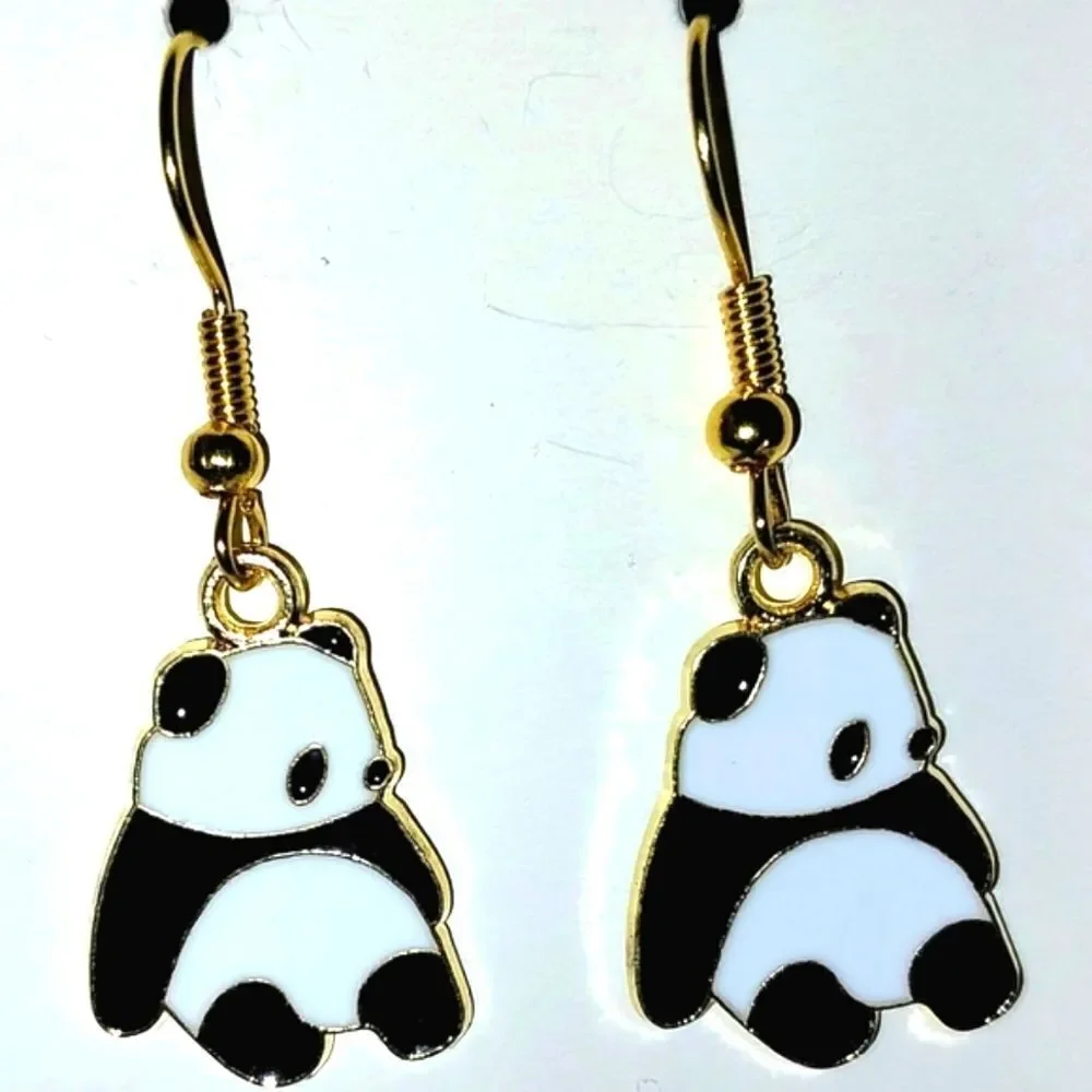 Hand crafted panda earrings for women and kids